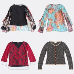 Top da donna Y2k stampati a maniche lunghe complet..