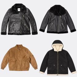 Vestes aviateur en fausse fourrure et en cuir