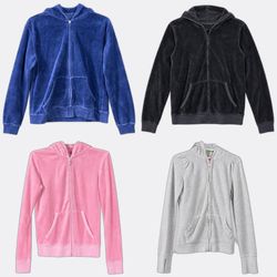 Velour Zip Up Hoodies