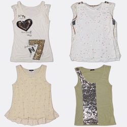 Top con paillettes e pizzo da donna