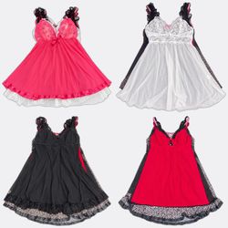Vestidos Slip de Lingerie Babydoll Y2K