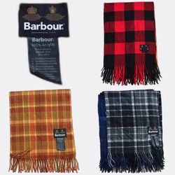 Barbour Plaid Fringe Scarves