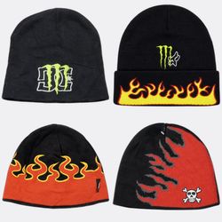 Unbranded Graphic Flame Knit Beanies