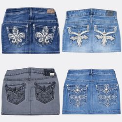 Gonne di jeans mini da donna in stock di lavoro