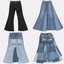 Flare and Straight Denim Jeans