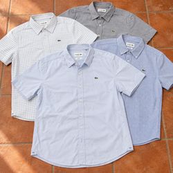 4C-1165 Lacoste Button-Up Short Sleeve Shirts