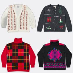 Vintage Patterned Knitwear Sweaters and Cardigans
