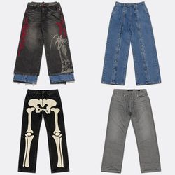 Graphic and Patterned Denim Jeans RV # 1936