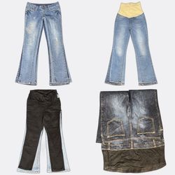 Maternity Denim Jeans Straight Leg Stack/C1