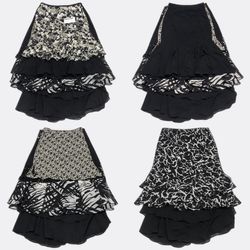 Women's Patterned and Layered Maxi Skirts