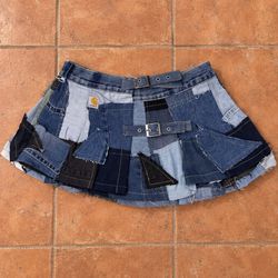 REP-001 Upcycled Carhartt Denim Mini Skirt