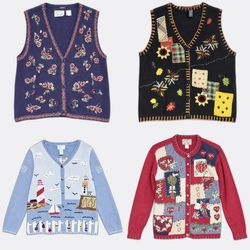 Novelty Pattern Knit Cardigans and Vests 1571