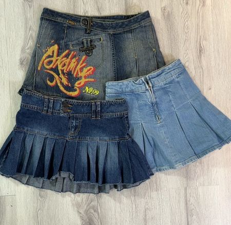 avg-03438 y2k style denim skirt