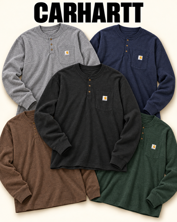 nwt carhartt men's long sleeve pocket henley