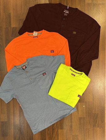 av-12222 wrangler workswear l/s s/s t-shirts