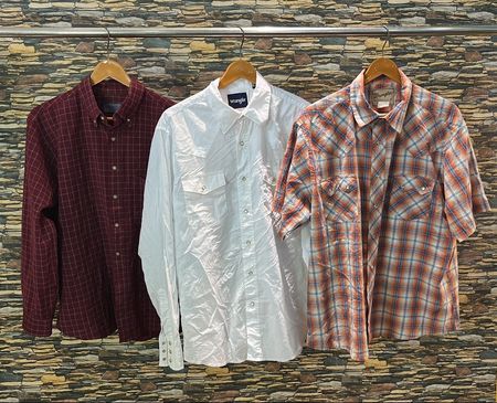 av-12302 Vintage-Button-up-Hemden mit Markenlabel