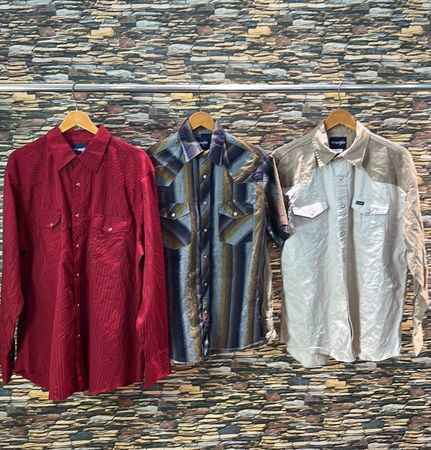 av-12341 wrangler workwear camicia con bottoni