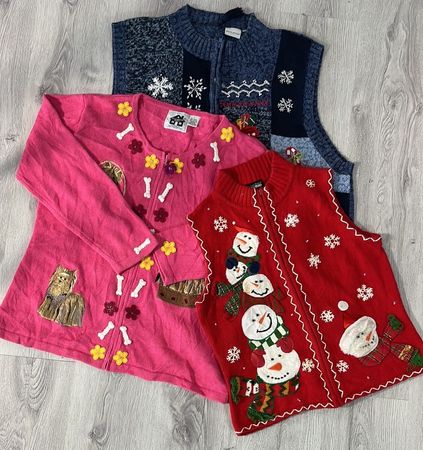 avg-03541 suéter com zíper de Natal estilo Y2K