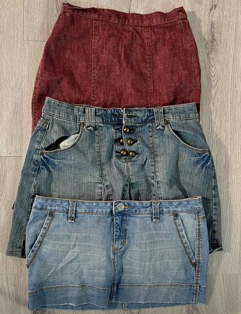 avg-03526 y2k style denim mini skirt