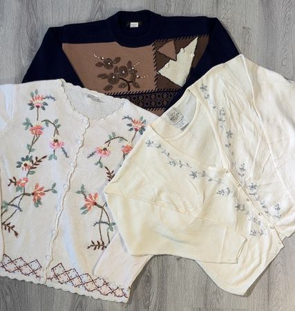 avg-03372 y2k style hand stitch sweaters