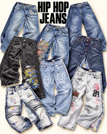 Hip-Hop-Jeans/japanisch bedruckte Jeans