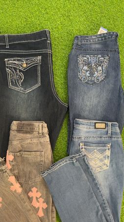 jeans ornés sans marque avg-03042