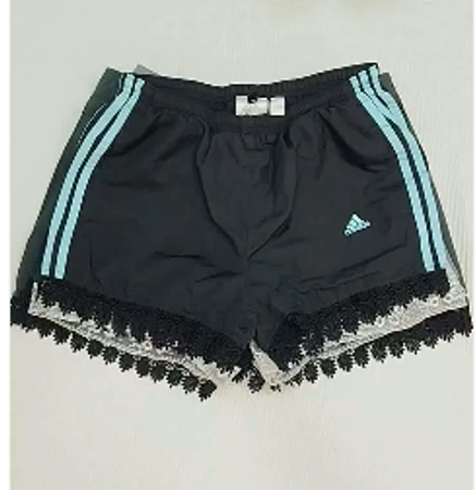 SS24 Rework/Upcycled Lace Trim Nike,Adidas Track Shorts | Vintage